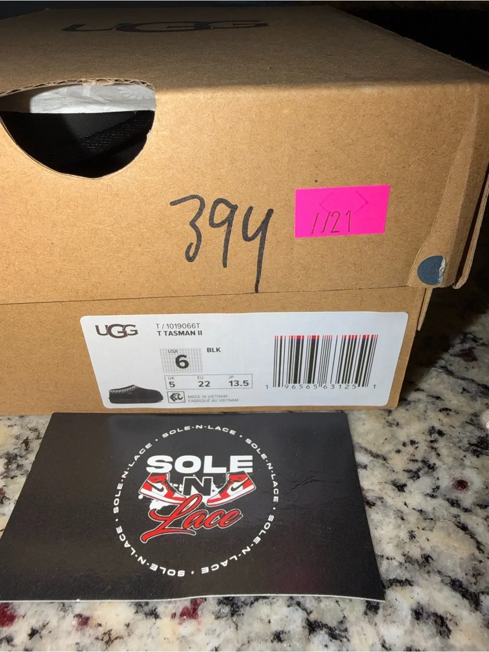 Size 6T UGG Tasman II Slipper Black Toddler SKU 1019066T Brand New